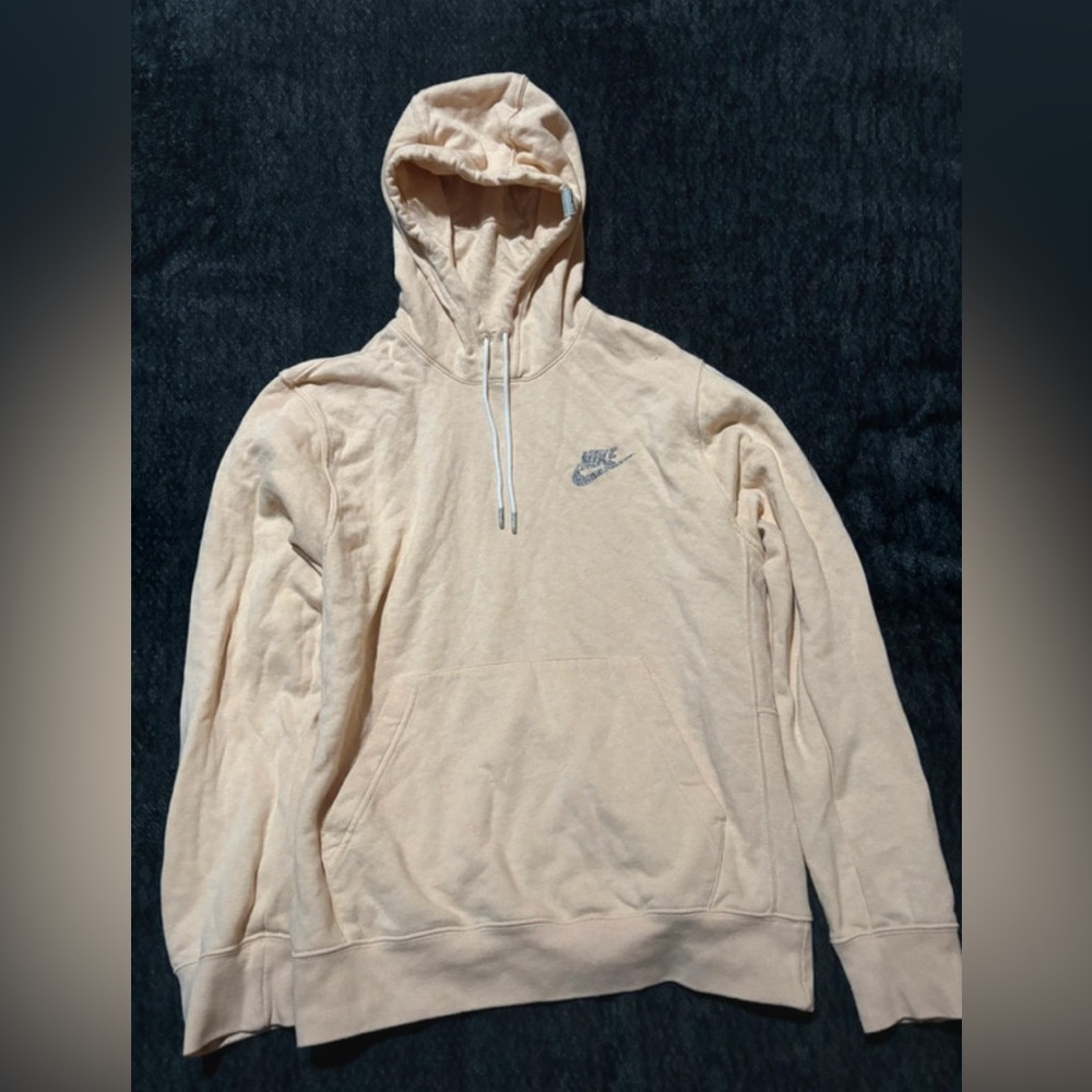 Nike Sportswear Club Fleece Pullover Hoodie Sweatshirt, M-Beige